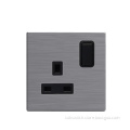 13A Switched BS Socket Outlet 1Gang Stainless Steel